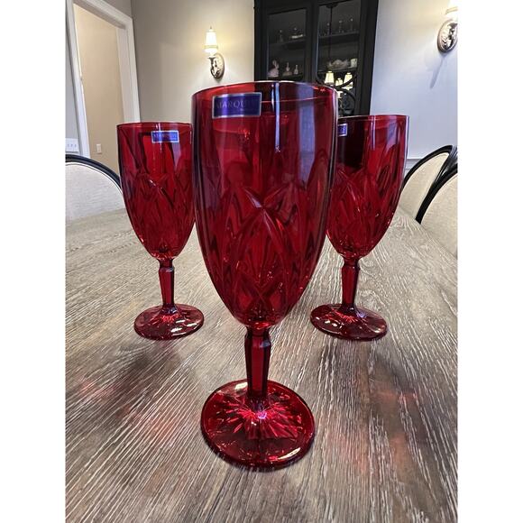 MARQUIS WATERFORD BROOKSIDE RED ICED BEVERAGE SET OF FOUR NWT - Picture 2 of 11